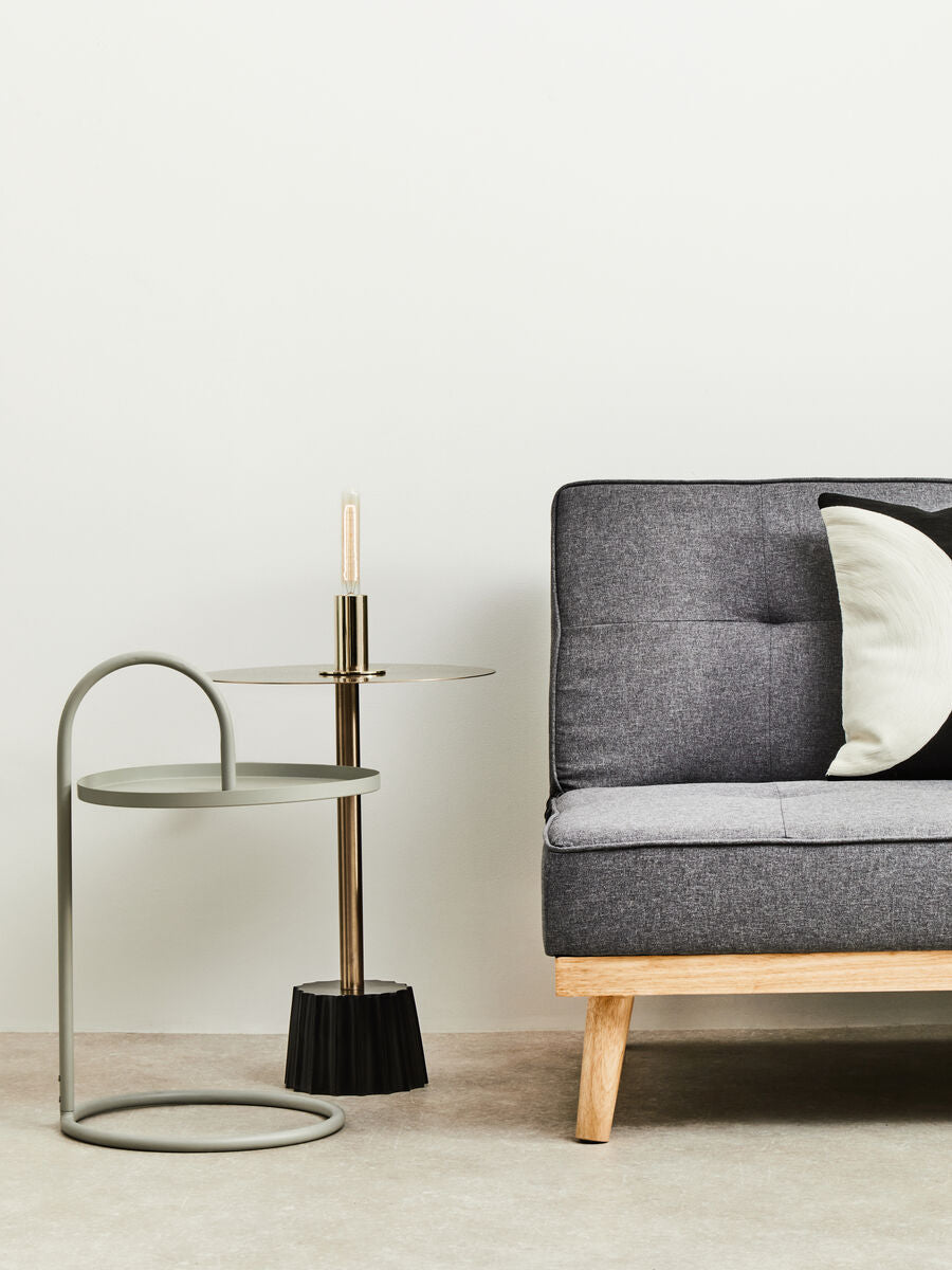 Corra Gold Side Table With Black Base