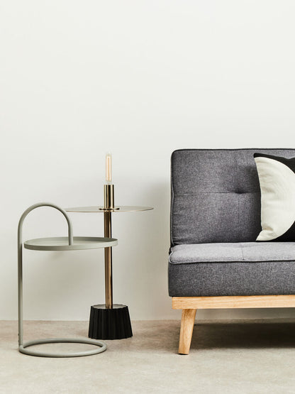 Corra Gold Side Table With Black Base