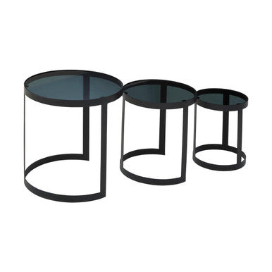 Corra Set Of Three Black Nesting Tables