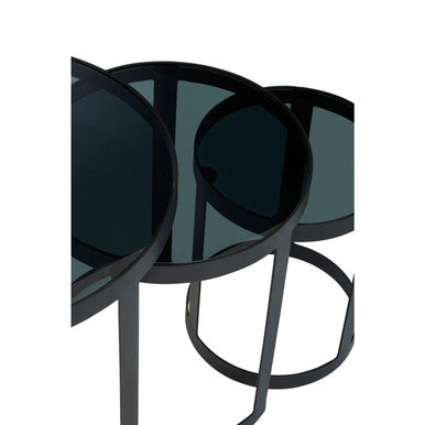 Corra Set Of Three Black Nesting Tables