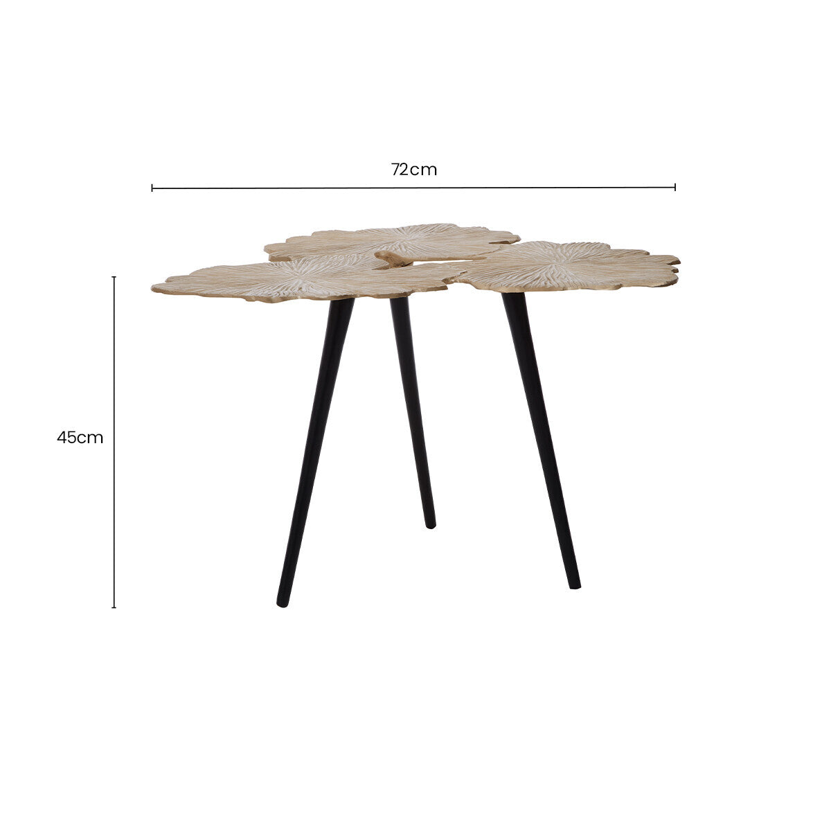 Prato Gingko Gold Top Large Side Table