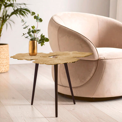 Prato Gingko Gold Top Large Side Table