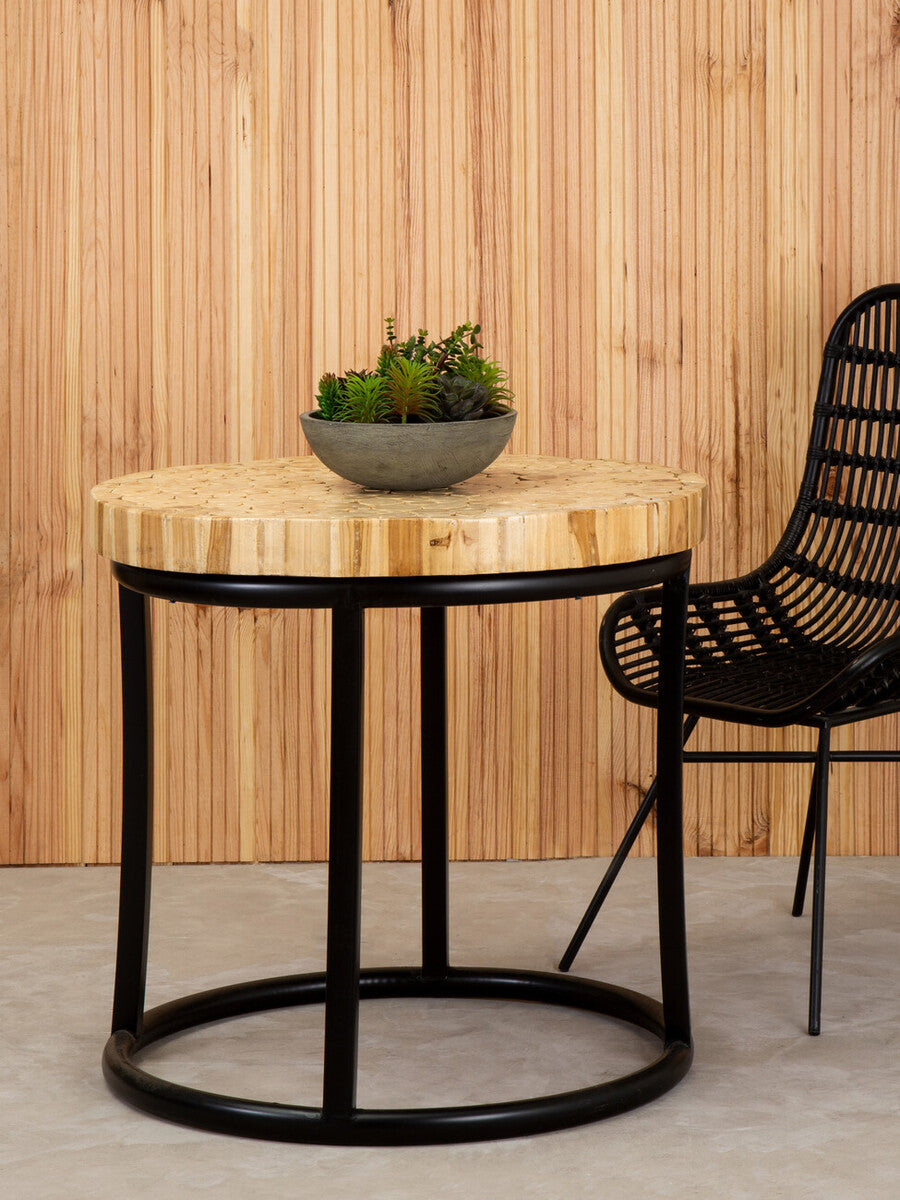 Malang Round Table With Iron Frame