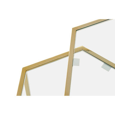 Herber Set Of 2 Gold Finish Hexagon Nesting Tables