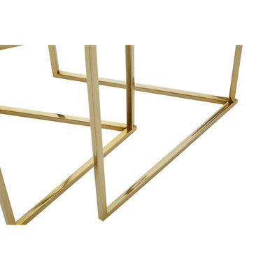 Herber Set Of 2 Gold Finish Hexagon Nesting Tables