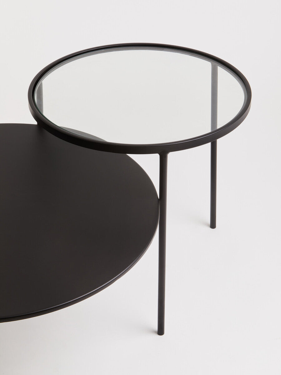 Trento Coffee Table With Glass And Metal Tops