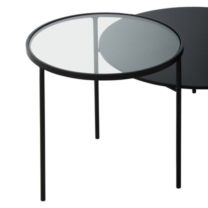 Trento Coffee Table With Glass And Metal Tops