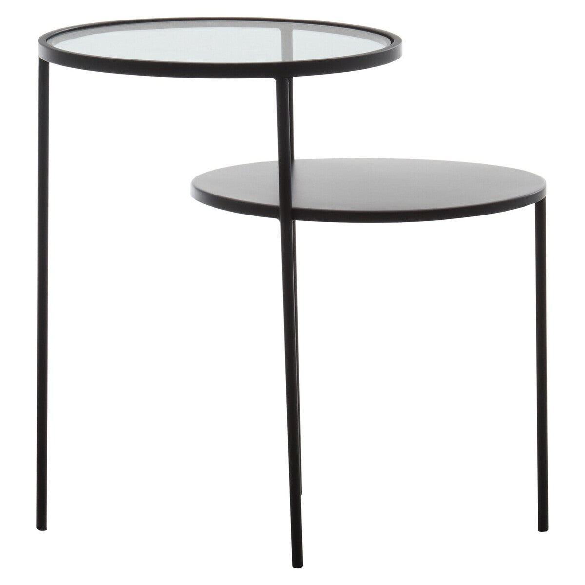 Trento End Table With Glass And Metal Tops