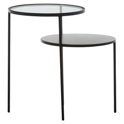 Trento End Table With Glass And Metal Tops