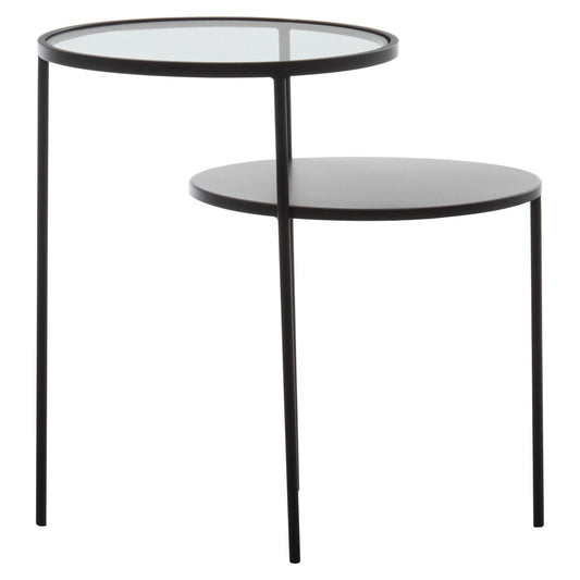 Trento End Table With Glass And Metal Tops