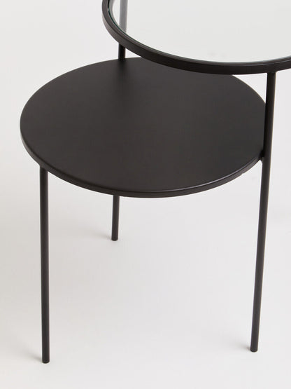 Trento End Table With Glass And Metal Tops