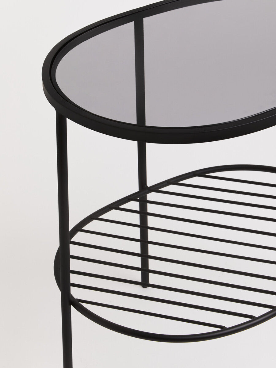 Trento Black Two Tier Side Table