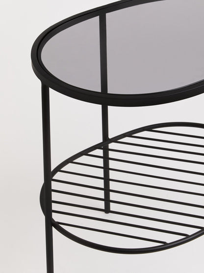 Trento Black Two Tier Side Table