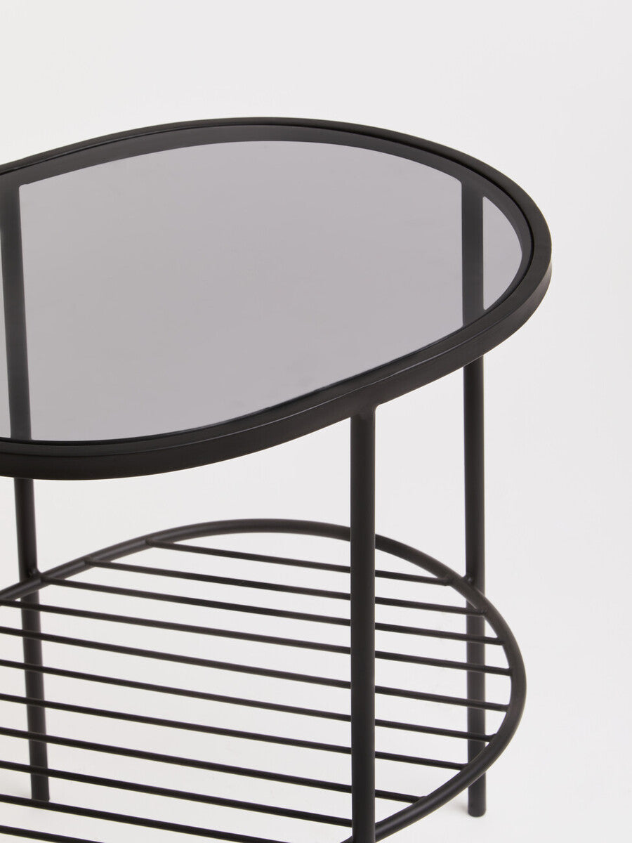 Trento Black Two Tier Side Table