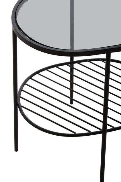 Trento Black Two Tier Side Table