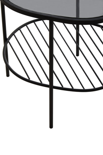 Trento Black Two Tier Side Table