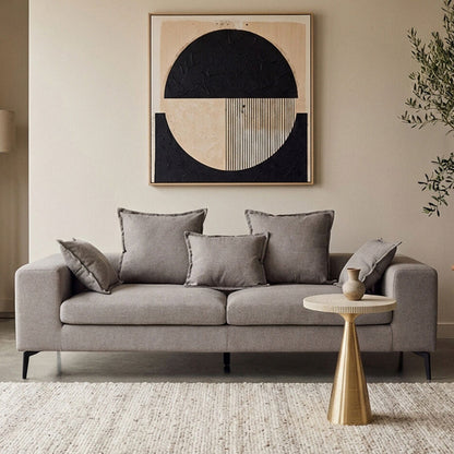 Avignon Grey Fabric 3 Seater Sofa with Cushions