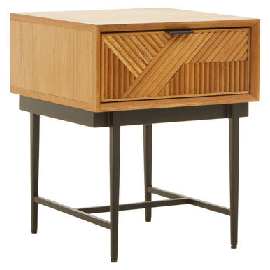 Jakara Natural Finish Side Table with 1 Drawer