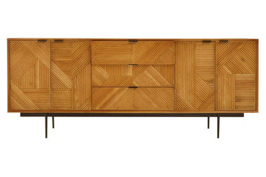 Jakara Natural Finish Sideboard with 4 Doors and  3 Drawers