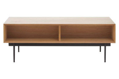 Jakara Natural Finish Coffee Table with Drawers