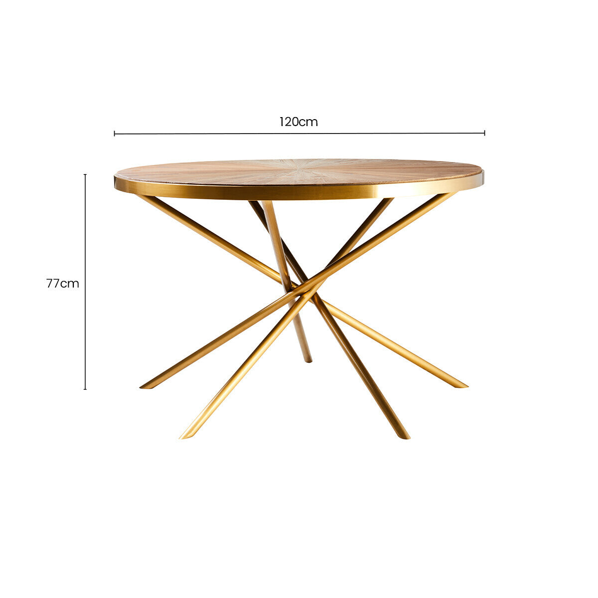 Jana Round Fir Wood Dining Table with Splayed Legs