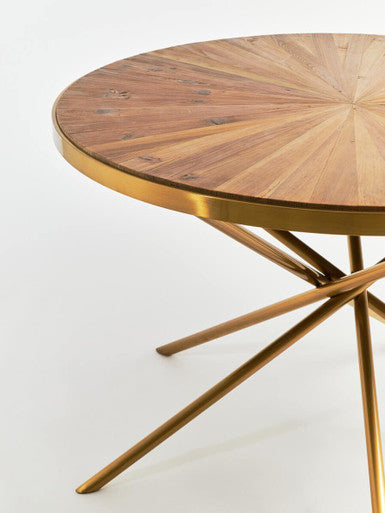 Jana Round Fir Wood Dining Table with Splayed Legs
