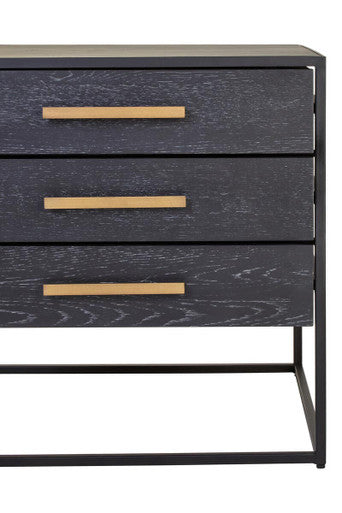 Judd Black Finish 3 Drawer Side Table