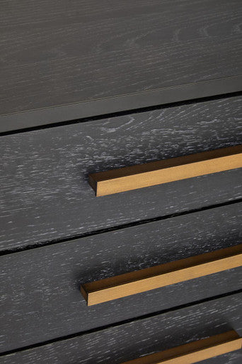 Judd Black Finish 3 Drawer Side Table