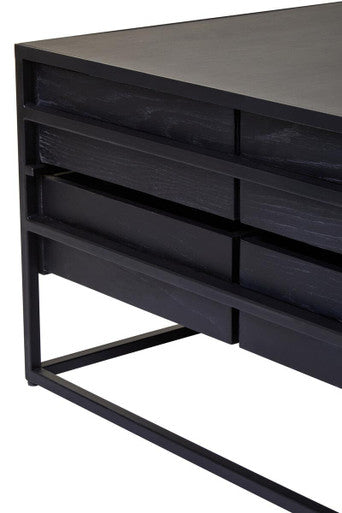 Judd Black Finish 4 Drawer Coffee Table