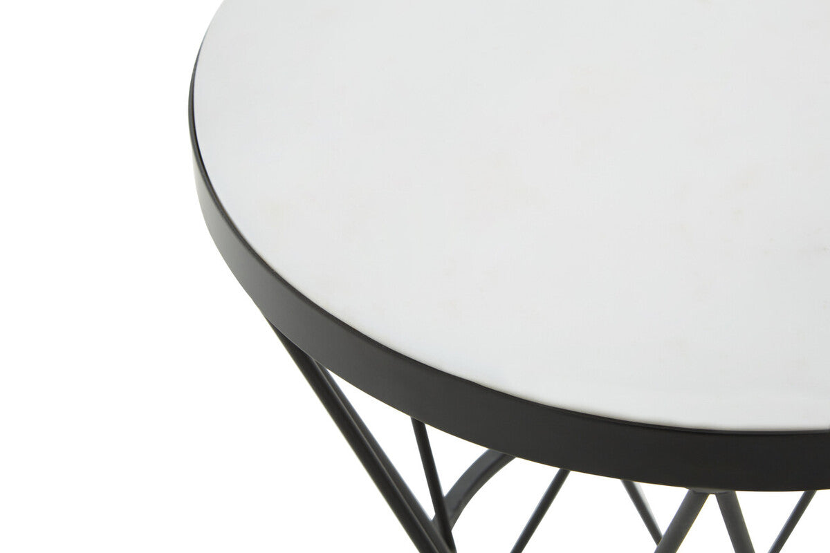 Shalimar Round White Marble Top Side Table
