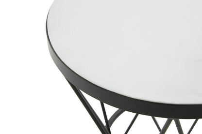 Shalimar Round White Marble Top Side Table