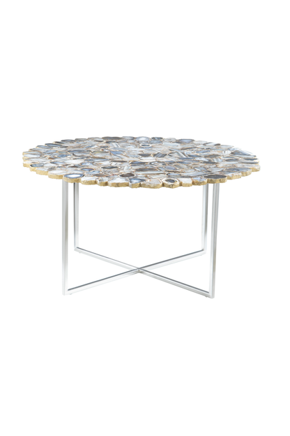 Rabia Agate Coffee Table With Cross Base