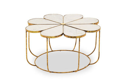 Rabia Petal Coffee Table With Marble Top