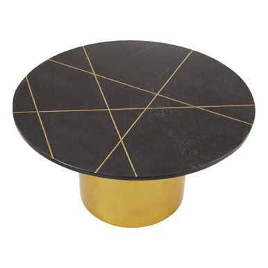 Rabia Coffee Table With Black Marble Top