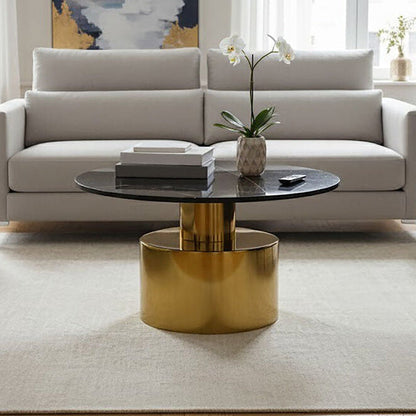 Rabia Coffee Table With Black Marble Top