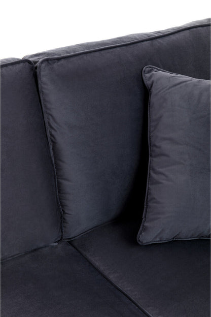 Ralph Three Seat Black Velvet Sofa