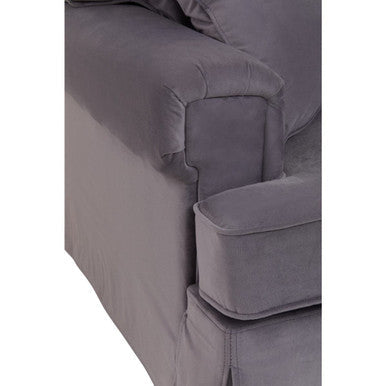 Ralph Three Seat Grey Velvet Sofa