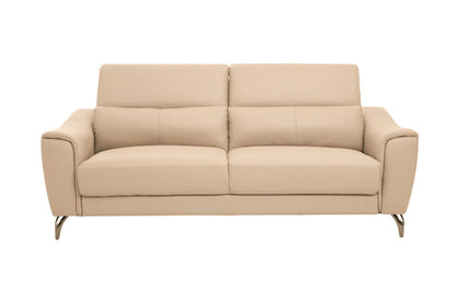 Padua 3 Seat Stone Leather Sofa with Adjustable Headrests