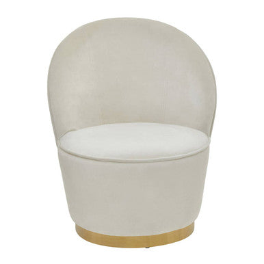 Kids Tamra Cream Velvet Gold Base Chair
