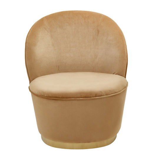 Kids Gold Beige Velvet Chair with Gold Base | Tamra