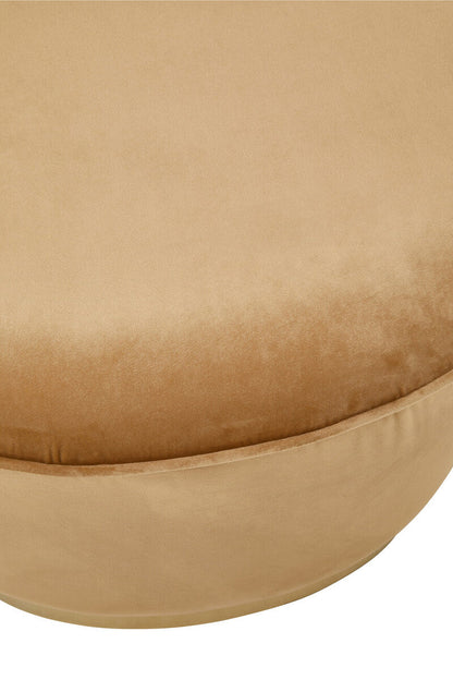 Kids Tamra Gold Beige Velvet Chair with Gold Base