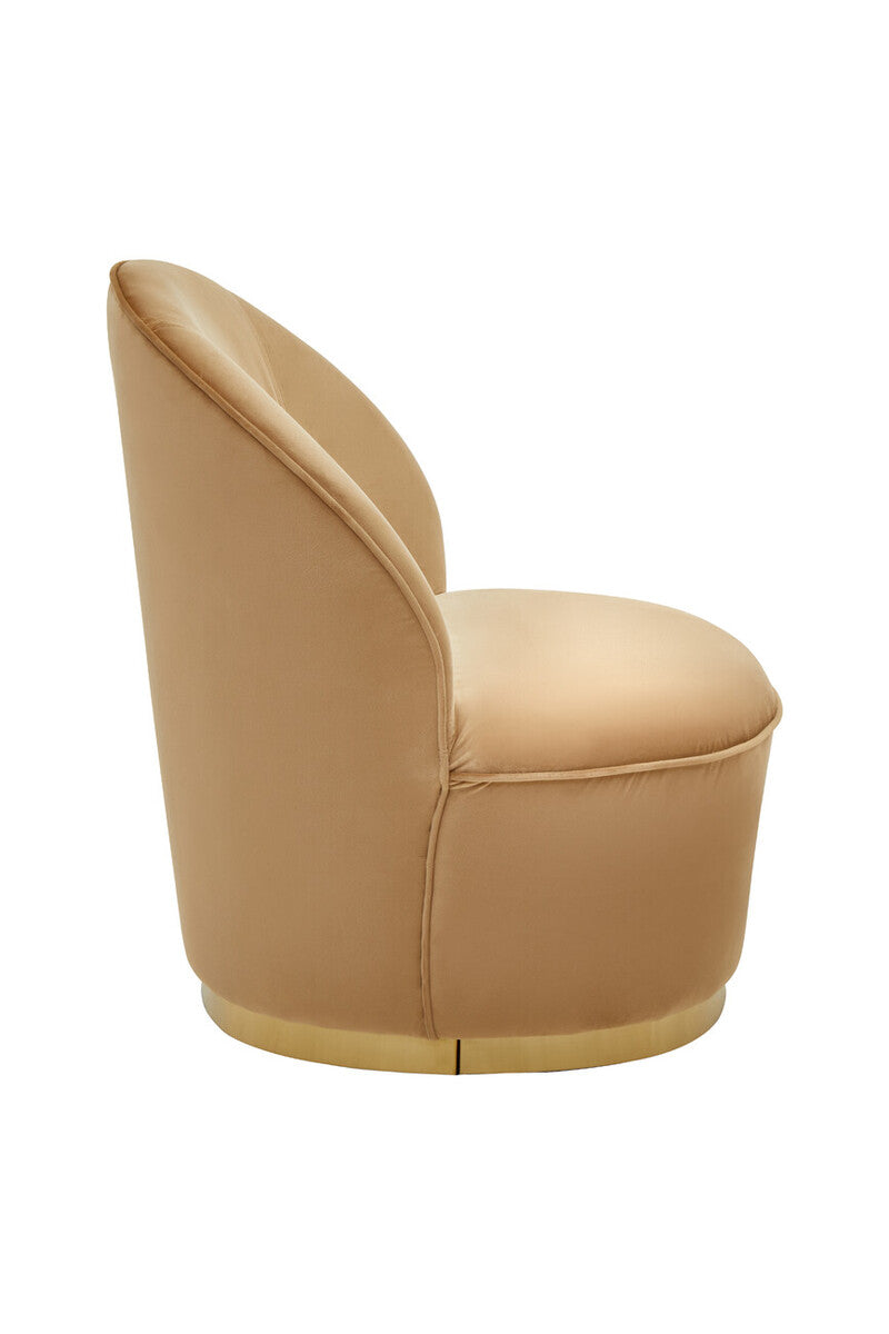 Tamra Beige Velvet Gold Base Chair