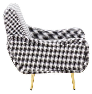 Holli Black And White Checked Armchair