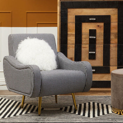 Holli Black And White Checked Armchair