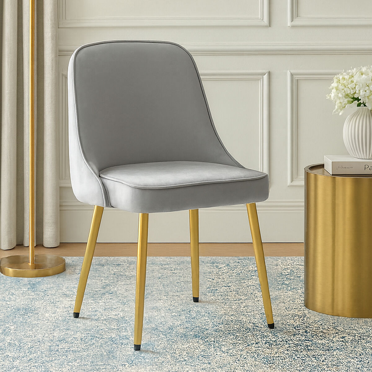 Demi Grey Velvet Dining Chair
