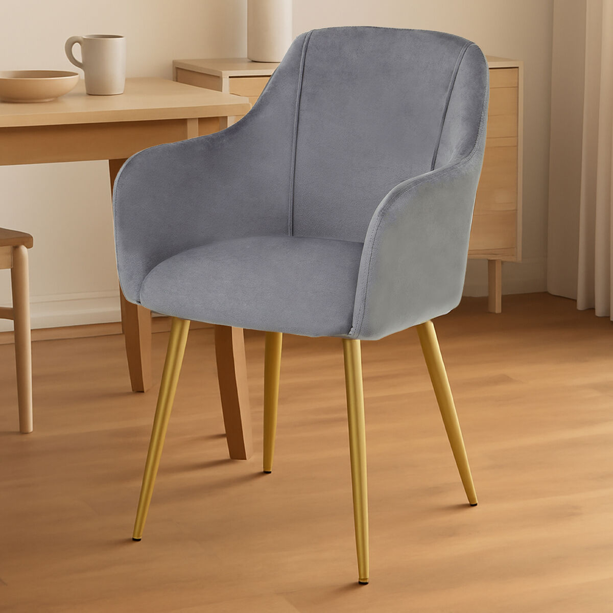 Grey Velvet Dining Chair | Darcy