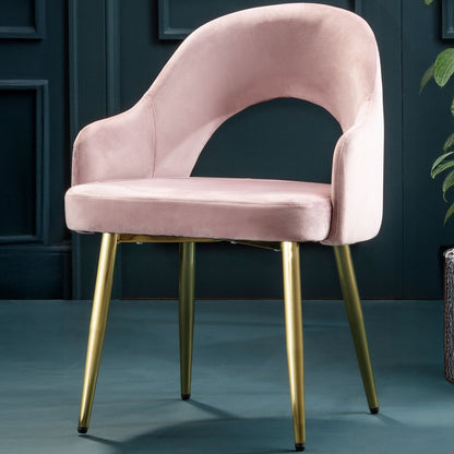 Dani Dusky Pink Velvet Dining Chair