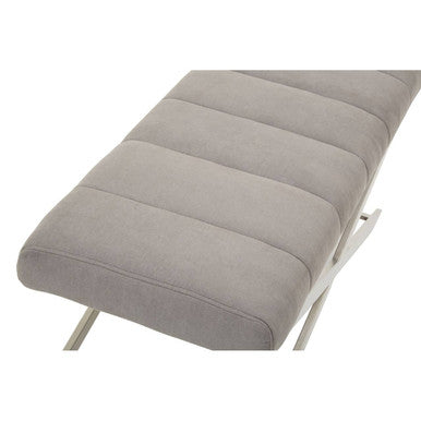 Gilden Grey Fabric Bench with Channel Tufting