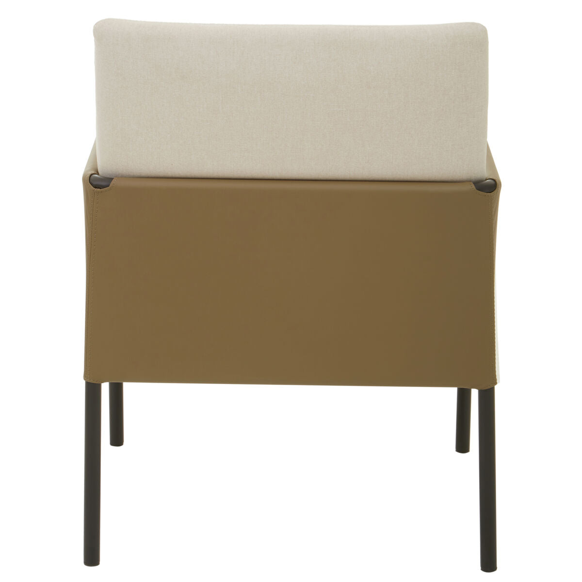 GildenWhite Fabric and Brown Faux Leather Dining Chair