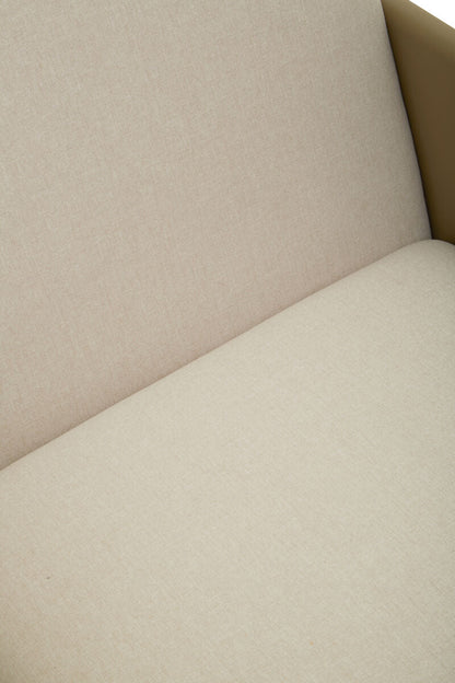 GildenWhite Fabric and Brown Faux Leather Dining Chair